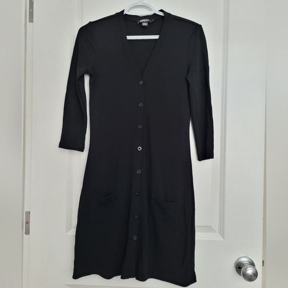 DKNY Longline V-neck Button-Down Cardigan size 0 ptp 15.5 inches - Picture 1 of 9